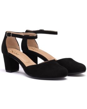 Pantofi cu toc W414 negru late Pantofi cu toc W414 negru late