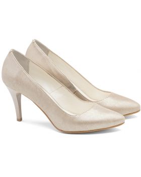 Czółenka 806 beżowe brokatowe wyprzedaż