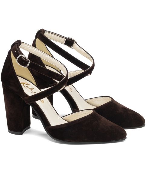 Brązowe zamszowe czółenka 2929