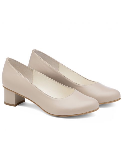 Czółenka C809 beż bardzo szerokie