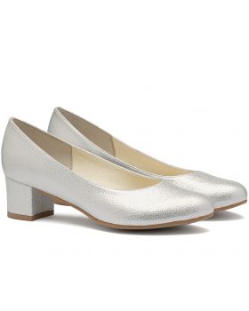 Czółenka C809 srebrne szerokie