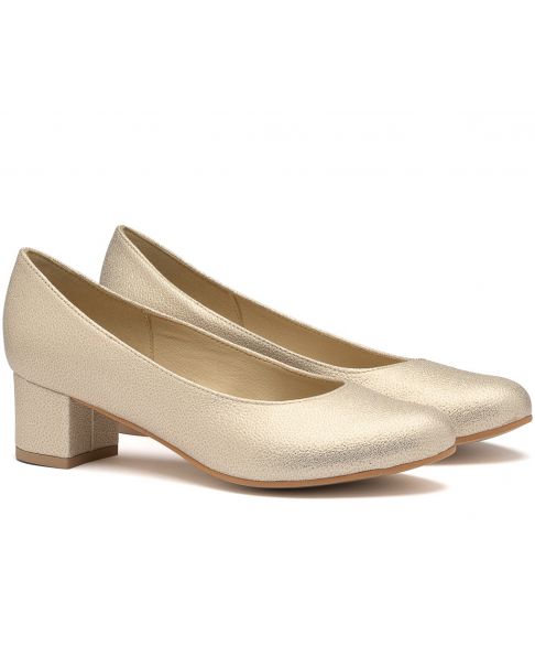 Czółenka C809 złote szerokie