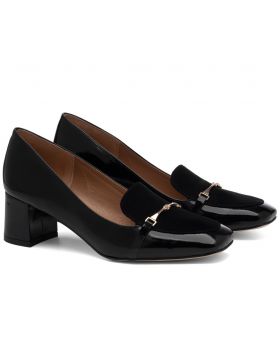 Czarne szerokie czółenka 1887