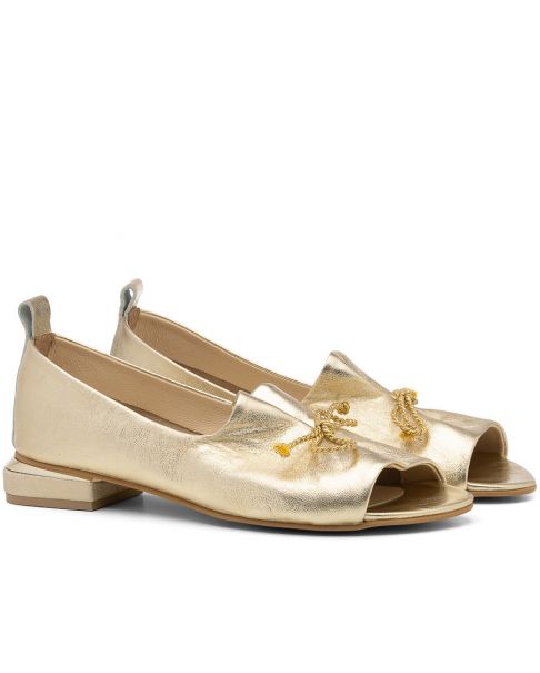 Baleríny L559 zlaté široké