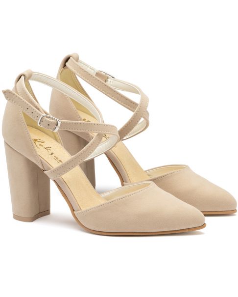 Béžové semišové lodičky 2929