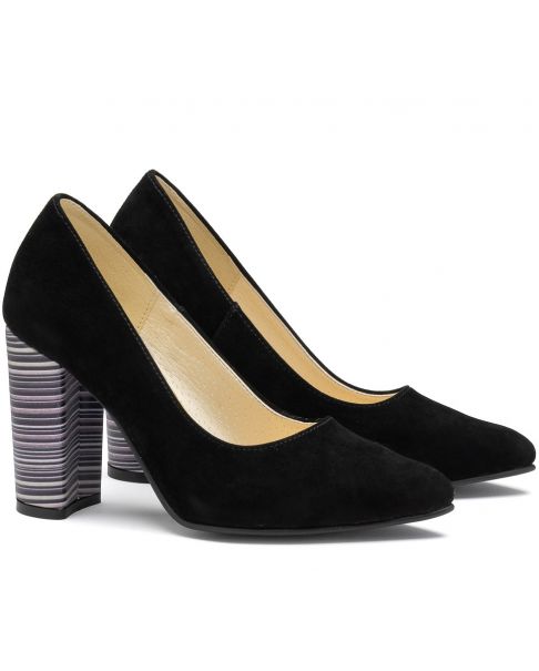 Czarne zamszowe czółenka 2926K