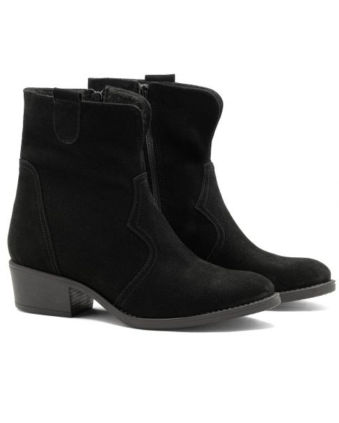 Czarne botki B485 szerokie