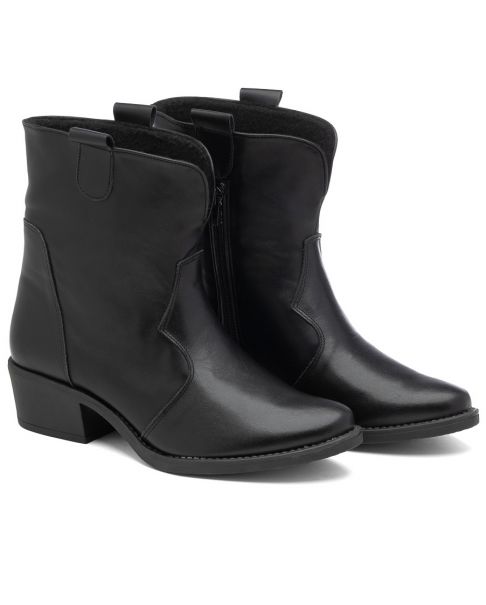 Μαύρο μπότες B485 φαρδιά