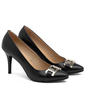 Czółenka 804 czarne matowe