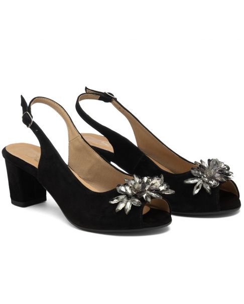 Czarne sandałki L092 szerokie