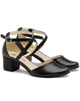 Μαύρο παπούτσια με τακούνι 1450P