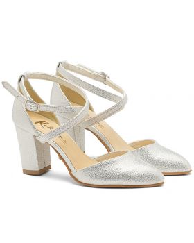 Ασημένια παπούτσια με τακούνι 2960