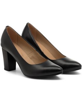 Czółenka C826 czarne szerokie