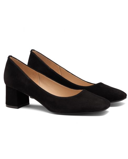 Παπούτσια με τακούνι 1884 μαύρο φαρδιά