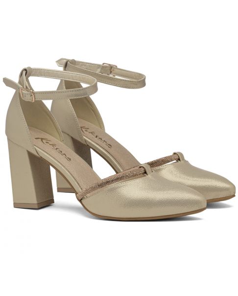 Czółenka 822 złote szerokie Czółenka 822 złote szerokie