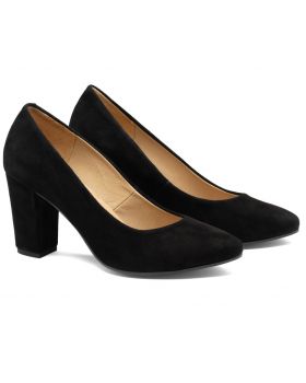 Zamszowe lodičky C826 černé široké