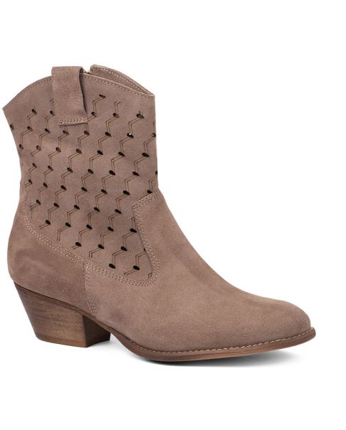 Botki B117 beżowe szerokie Botki B117 beżowe szerokie