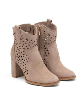 Botki B874 beżowe wyprzedaż