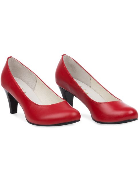 Czółenka C810 czerwony szerokie (mat)