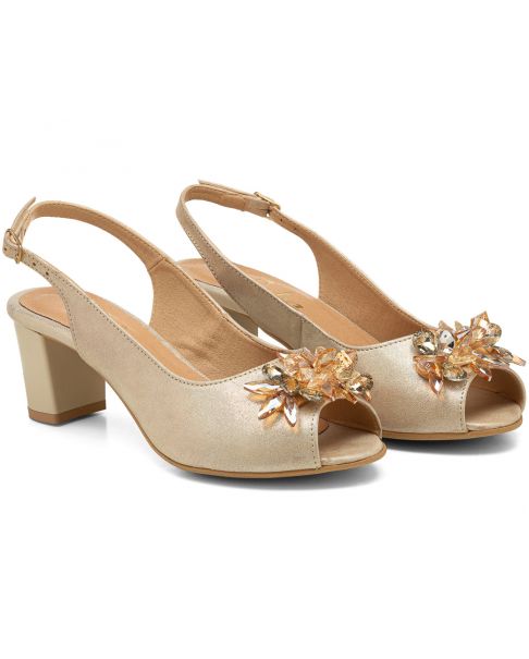 Sandale bej-auriu L092 late