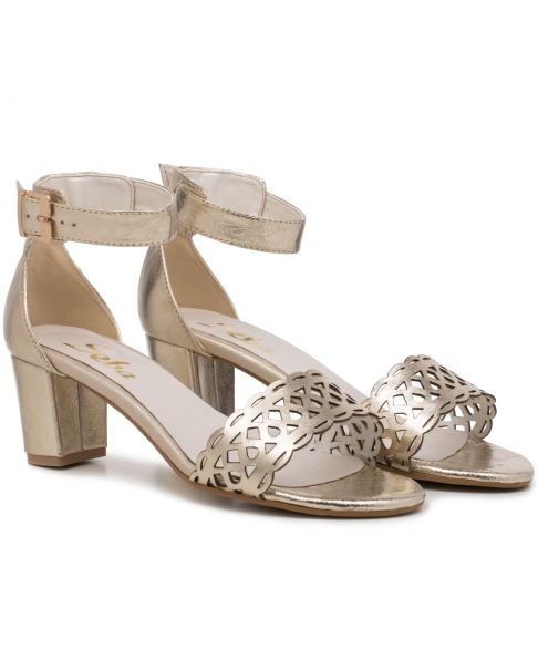 Sandałki L131 złote szerokie