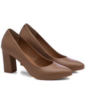 Czółenka 1407 karmelowe szerokie