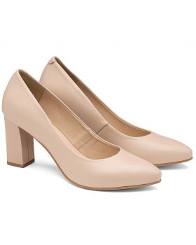 Czółenka 1407 beżowe szerokie