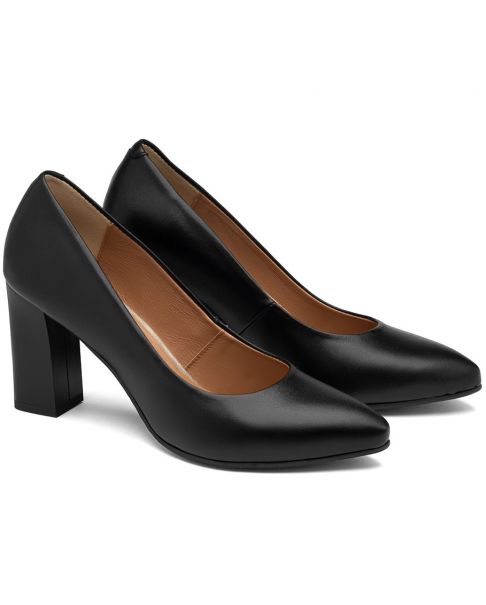 Czółenka 1407 czarne szerokie