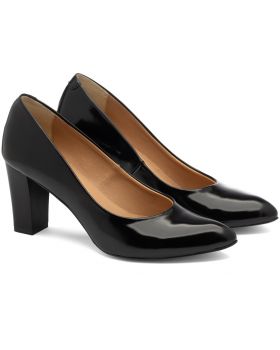 Czółenka Embis czarne lakierowane