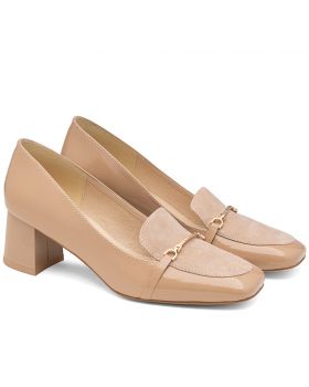 Beżowe szerokie czółenka 1887